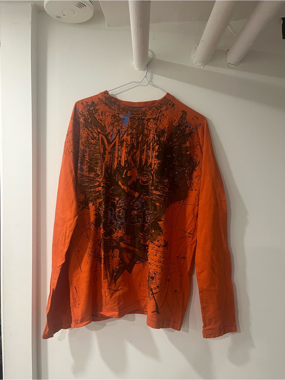 XL Y2K Orange Long-Sleeve Graphic Tee